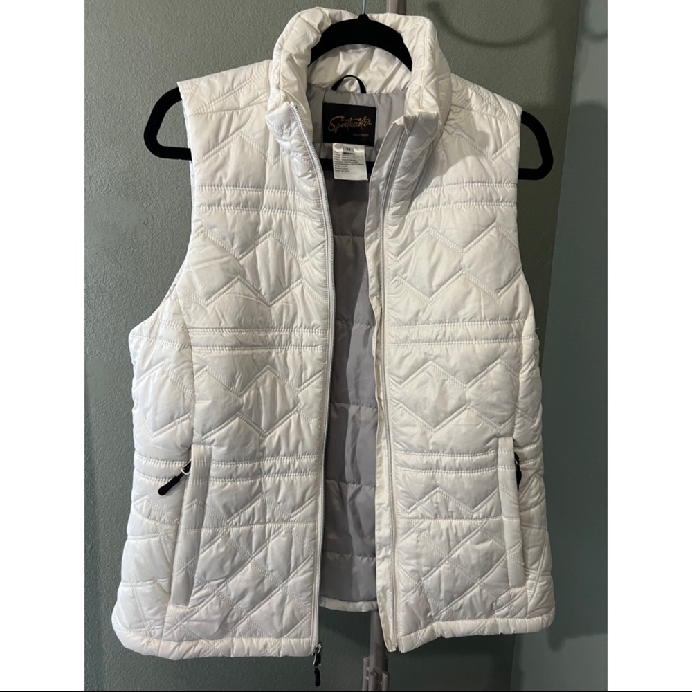 Sportcaster White Puffer Vest M